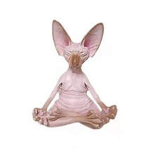 정원조형물 소품 조명 led 석재 스핑크스 명상 동상 요가 동물 고양이 명상 예술 조각, a
