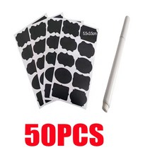 칠판 라벨 스티커 DIY 홈 개선 기구 펜과 재사용 가능한 방수 120 피스, [02] MIX 50PCS