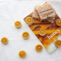 안녕오월 천연밀랍 티라이트 비정제 꿀초 4구/6구/9구, 4구