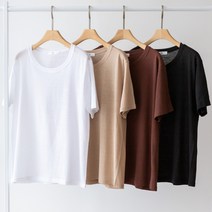 코코세븐 여자 반팔 린넨라운드 티셔츠 무지 빅사이즈 L XL