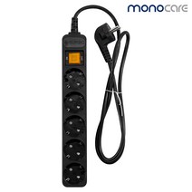 5구접지(10A) 블랙, 3m