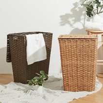 한샘 볼드 PE 라탄 패턴 햄퍼 (5종/택1) 빨래함 세탁바구니, 02.라탄 패턴 햄퍼 사각_브라운