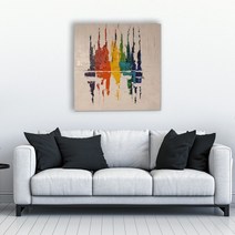 뮤아트 직접그린 물결 추상화 캔버스 유화 액자