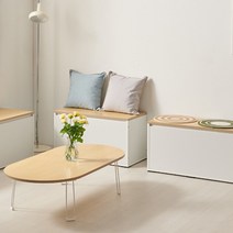 국내제작 이케아 접이식 타원형 거실 소파테이블 좌탁 좌식테이블 낮은식탁 1000 1200, 핑크, 방문설치