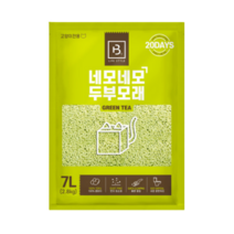 2개묶음 [고양이두부모래] 브리더랩 네모네모 두부모래 가는입자 녹차 7L