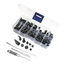 모듬 스타일 리벳 총알 합금 나사 백 스터드 벨트 가방 가죽 의류 DIY 공예 장식 액세서리를위한 스파이크 네일, 블랙 니켈 70pcs, 70개