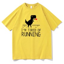 아두이노 Frontend 프로그래머 셔츠 Chrome Dino Geek 해커 코더 선물 웹 개발자 Tshirt Mens Cotton Tee I, 09 Yellow_04 XL