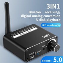 블루투스DAC 무선 블루투스 5.0 디지털-아날로그 192khz dac 컨버터 헤드폰 광 동축 앰프 3.5mm 지원 usb 오디오 어댑터, 없음