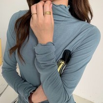 hooozen 얇은 이너 프릴 폴라티