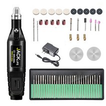 미니 드릴 전기 조각 펜 가변 속도 로타리 도구 키트 연삭 연마를위한, 03 black-58pcs_02 EU