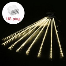 LED 유성우 솔라 라이트 휴일 스트링 방수 야외 Led 패어리 가든 장식 거리 화환 크리스마스, US Plug - Warm white_50cm 10Tu