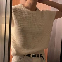 뉴욕홀릭 / BR 브런치 와플 반팔 니트