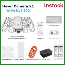 촬영 Hover 카메라 X1 플라잉 드론 라이브 미리보기 셀카 흔들림 HD 야외 캠핑 여행용, 10 화이트 키트 3 32G