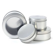 캔디 사탕통 쿠키 원형틴케이스 양철통 철제케이스 원통 보석함 쥬얼리박스, 90x60mm-투명창