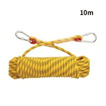 10mm-10m-20m 야외 등산 밧줄 나무 바위 장비 생존 안전 탈출 구조 정적 로프, Yellow 10mm-10m