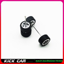 18인치 휠 자동차 고무 타이어가 있는 모델 자동차 바퀴 ABS 기본 변형 부품 차량 장난감 토미카 미니 G, 16 WTS16