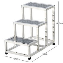 jun retail 안전발판 계단식 계단사다리 디딤대사다리 캠핑 스텐계단 받침대, 3단 계단식발판