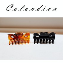 [Calandiva] 활용도 높은 올림머리 소 집게핀 (약 35 * 20 mm ) 2종 색상, 브라운