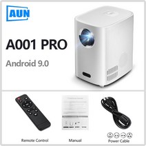 빔프로젝터 AUN A001 프로 미니 프로젝터 안드로이드 TV 홈 시네마 시어터 게임 비머 휴대용 LED 비디오 와이파이 싱크 폰 4K, 01 A001 Pro, EU 플러그