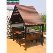 통나무집 목재 전망대 야외 안뜰 정원 정자 캠핑 펜션, 4인실 + (목조형)