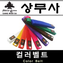 태권도 합기도 특공 무술 칼라 벨트 칼라띠 노랑띠 빨강띠 파란띠 하얀띠 국기원 유도, 밤색(brown) 180cm