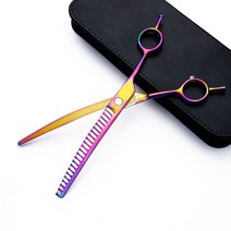 별 가위 아트 그루밍 커브 요술가위 겸자 숱가위8.0 인치 엷게하기 하향 곡선 블레이드