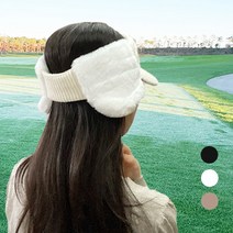 어반스테이지 여성 골프 테니스 포니테일 귀마개 모자, 화이트
