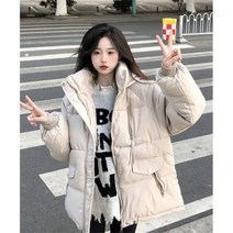 데일리 베이직 후드 숏 패딩