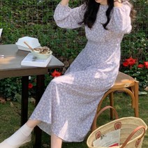 잔 꽃무늬 플라워 롱 여성원피스