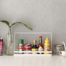 메탈 주방 양념 핸들 수납 바스켓 (대) 예쁜바스켓 베이커리 테이블정리, 단일사이즈