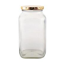 유리병 잼병 과일청 수제청 밀폐용기 잼병 꿀병, 사각 800ml 골드