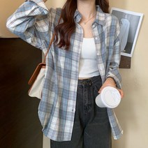 [레티고] 데일리 캐주얼 루즈핏 체크 남방