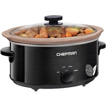 Chefman 4.7L(5쿼트) 슬로우 쿠커 천연 성분 유약 및 화학 물질이 없는 냄비 스토브탑 또는 오븐 요리, 01 5 Quart