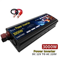 캠핑용 배터리 파워뱅크 차량용 인버터 전원 12v 220v 태양광 1000w 2000w 3000w 4000w 휴대용 전압 변압기 전원 변환기 패널 자동차, 3000w12v 랜덤 컬러