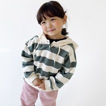 느엘 유아용 럭비단가라기모후드긴팔
