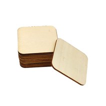 미완성 목재 사각형 조각 50100mm 나무 컷 아웃 타일 공예 홈 DIY 용품 개, 01 50mm