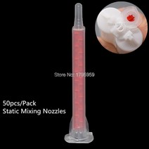 믹서기 호환 파츠혼합 노즐 에폭시 수지 AB 접착제 83mm 튜브 50ml 2 액형 1:1 카트리지 개, 01 빨간