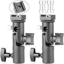 플래시 브라켓 카메라 스피드 라이트 브라켓 플래시 스탠드 플래시 라이트 스탠드 핫슈 카메라 우산 브라켓 2Pcs E 타입 DSLR 카메라와 호환 Canon Nikon Pentax Olympus Nissin Metz 및 DSLR-36207, 카메라 스피드라이트 마운트