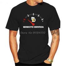 3D티셔츠Nesecito Cerveza Beer Funny Spanish Quote 남자 블랙 T 셔츠 패션 여름 뉴 코튼 3D 프린트