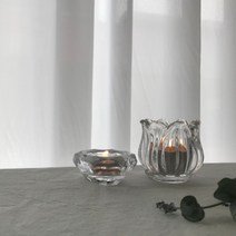 유리 투명 튤립 미니 티라이트 캔들 홀더, 다이아