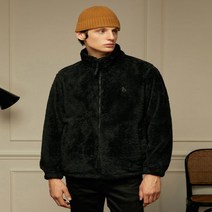 헤지스 블랙 플리스 하이넥 집업 점퍼 HZTS2D016BK