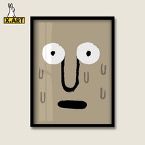 장줄리앙 Jean Jullien 일러스트 그림액자 아트프린트 포인트 액자 귀여운 일러스트, 3, 53x73, 블랙