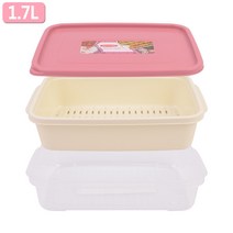 힘찬쇼핑_ BPA FREE 안전 사각 채반 물빠짐 밀폐 용기 샐러드 보관 통 파통 야채 바구니 명절 전 소쿠리 튀김 돈까스 기름 받침 망 국산, 기본