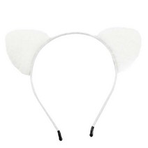 아트박스/스투피드 폼폼 고양이 귀 머리띠 (화이트), 옵션선택:본품, 단품