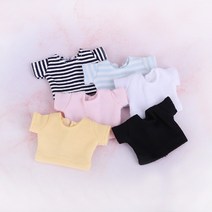 짱패브릭 인형) 오비츠 11 베이직 반팔티, 블랙 스트라이프