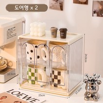 싱유 홈카페 수납장 티테이블 미니 상부장 찬장 그릇장 팬트리장 화장품 책상 정리, 도어형x2, 화이트