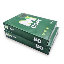 무림제지 M Copy 80g A4 1000매 2팩 복사용지 고급 복사지 용지 고품질 인쇄용지 엠 카피 무림 366376 오피스존 J