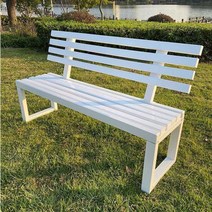 색깔있는 등받이 벤치 원목 흰색 캠핑장 노란색 공원 단철 정원 튼튼한, 02 화이트 220x40x45
