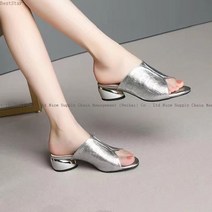 BestStar 여성용 샌느 미들힐 뮬 슬리퍼
