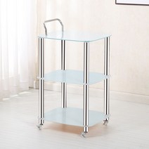 미용실 트레이 미용 원목 웨건 가위정리대 이동식 정리대 기기 선반 모바일 기기 작은 거품, 3단 팔걸이가 있는 흰색 사각 테이블, 공식 표준, 0x0x0cm